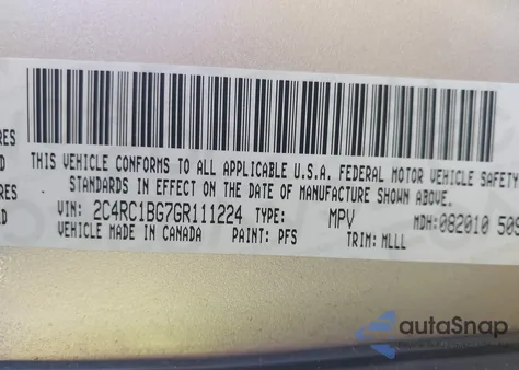 2016 Chrysler Town & Country Touring from USA, damaged, VIN 2C4RC1BG7GR111224